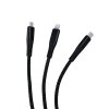 Multifunkční USB Kabel 3v1 Lightning / micro USB / USB-C - 1,2m - 100W, 4 produktový obrázek.