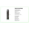 Technické specifikace a rozměry VooPoo VMATE Pro 2 pod kit s parametry baterie a cartridgí