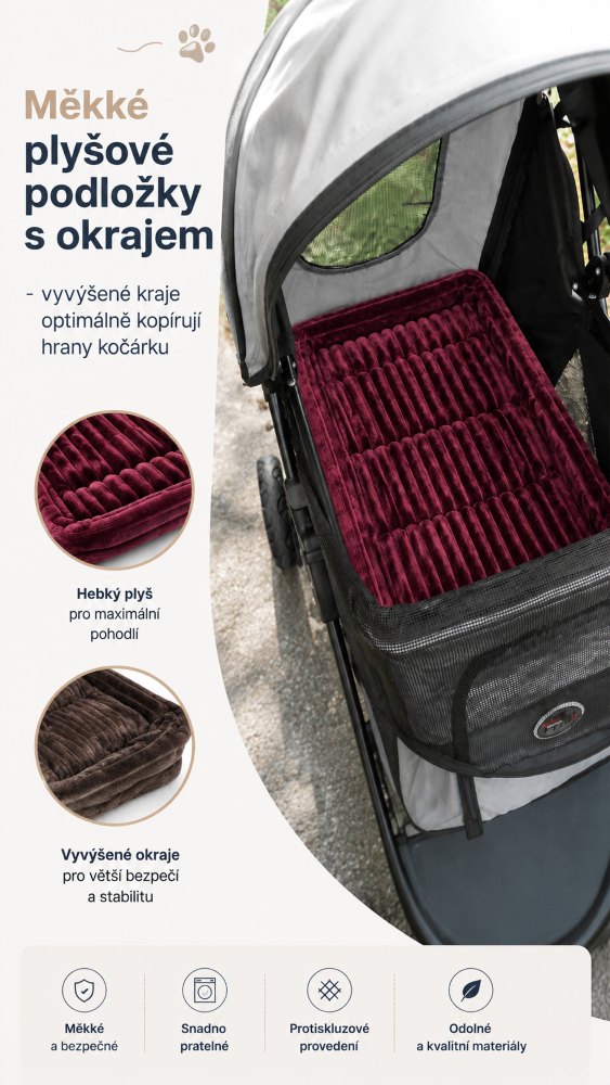 Podložky Stripe do kočárků pro psy