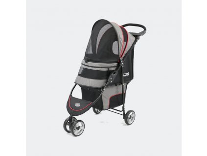 Kočárek pro psa Innopet Buggy Avenue - Shiny Grey / Red  + DOPRAVA a dárek ZDARMA