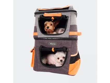 Dvoukomorový batoh pro psy a kočky ibiyaya - Two Tier Pet Backpack
