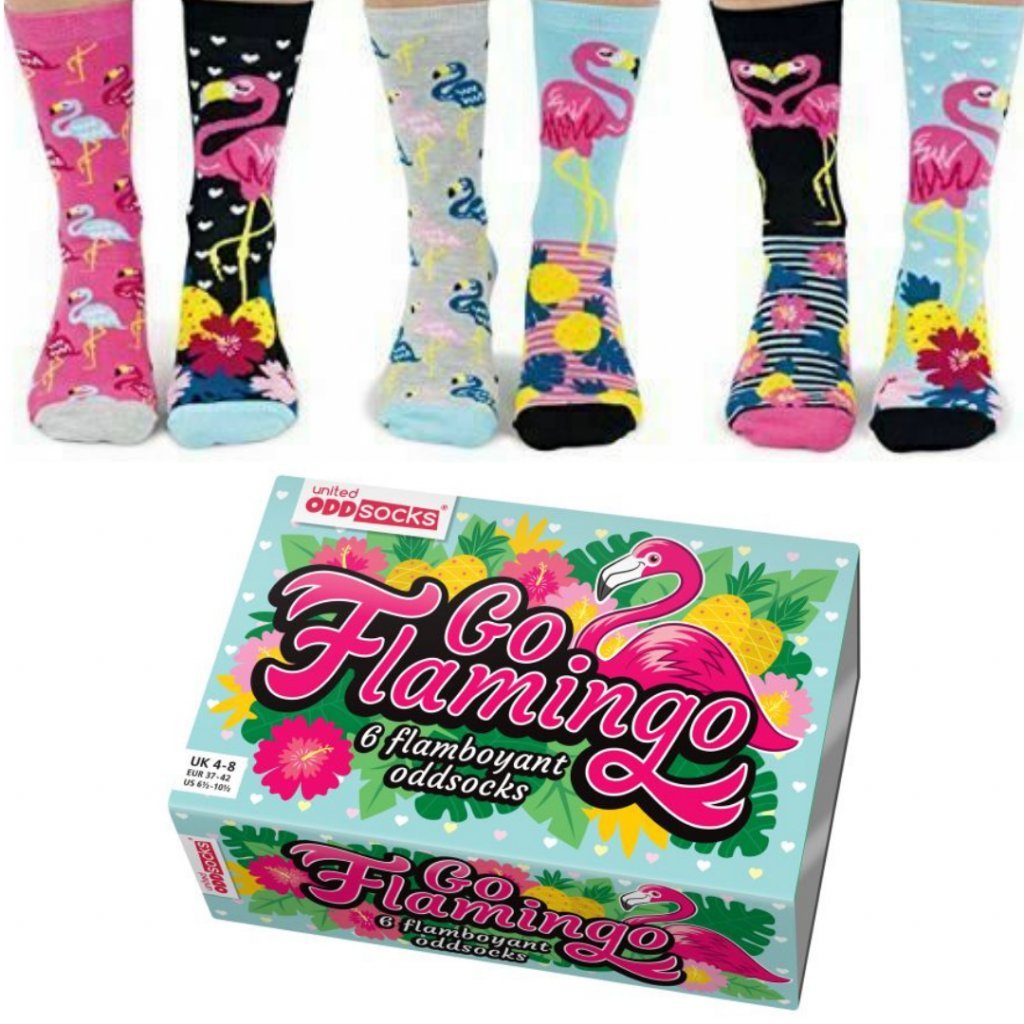 Veselé ponožky dámské Go Flamingo United OddSocks