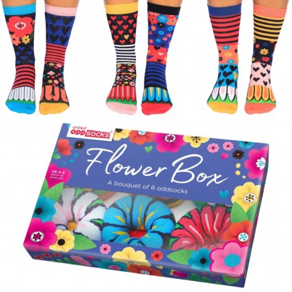 Dámske veselé ponožky United Odd Socks FLOWER BOX (2)