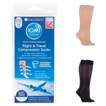 Dámske kompresné ponožky do lietadla 40 DEN SockShop IOMI Flight & Travel