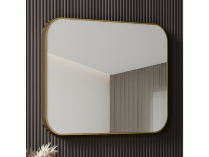 9063 7 hd kim gold 70 80 cm siroke stvorcove nastenne kupelnove zrkadlo s hlinikovym ramom zlatej farby