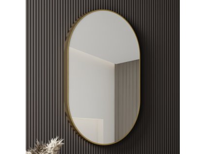 9087 7 hd kylie gold 45 60 cm siroke kupelnove nastenne ovalne zrkadlo s hlinikovym ramom zlatej farby