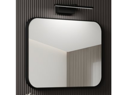 9153 8 hd kim black 70 80 cm siroke kupelnove zrkadlo na stenu s ciernym hlinikovym ramom a led svetlom