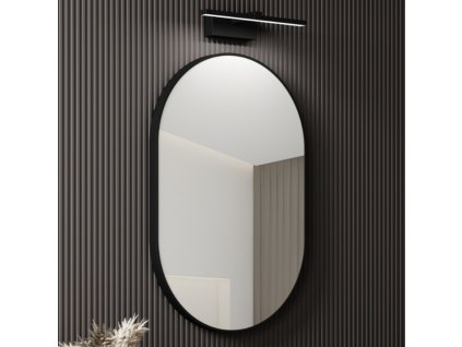 9165 8 hd kylie black 45 60 cm siroke nastenne kupelnove zrkadlo s ciernym hlinikovym ramom a led svetlom