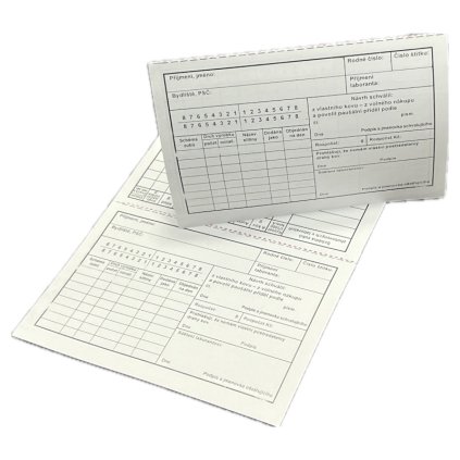 Laboratorní štítek pro stomatology (list A6)
