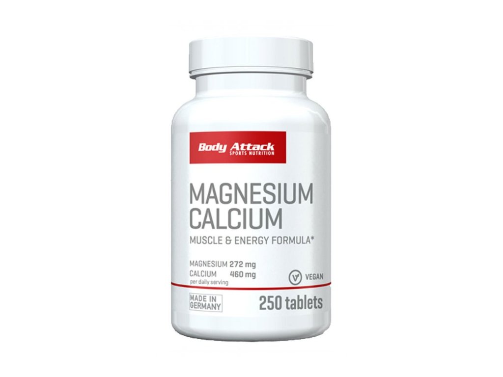 Magnesium Calcium od Body Attack – 250 kapslí pro zdravé kosti, svaly a nervový systém