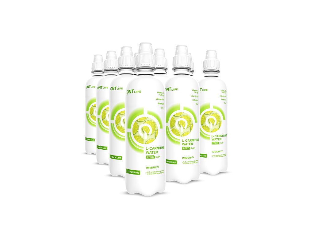 L-Carnitine nápoj QNT 12×500ml Limetka – praktické balení pro aktivní životní styl, podpora energie a spalování tuků
