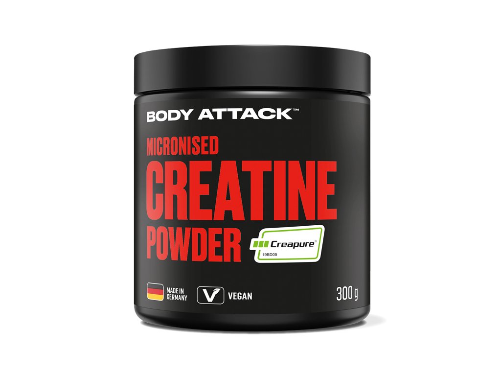 Body Attack Kreatin Creapure® – čistý kreatin monohydrát pro zvýšení svalové síly a regeneraci, k dostání na insidefit.cz.