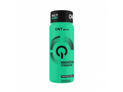 QNT Magnesium Sport Shot – 80ml lahvička s tekutým hořčíkem pro podporu svalové funkce a regenerace.