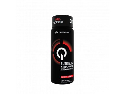 QNT NO+ Elite – silný pre-workout shot s NO formulí, 80ml lahvička pro podporu výkonu a prokrvení.