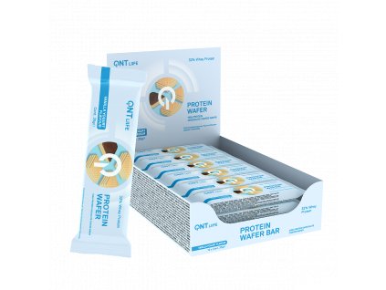 Protein Wafer QNT – proteinová oplatka s příchutí vanilkového jogurtu, box 12 ks