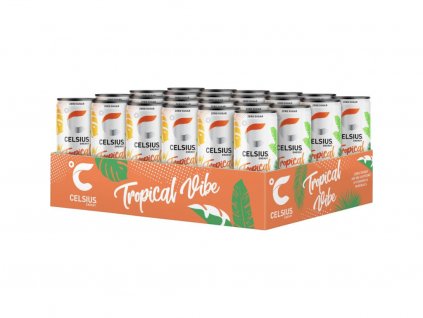 Celsius Energetický Nápoj Tropical Vibe - Příchuť  Ananas Karambola - 355ml - Box 24 kus