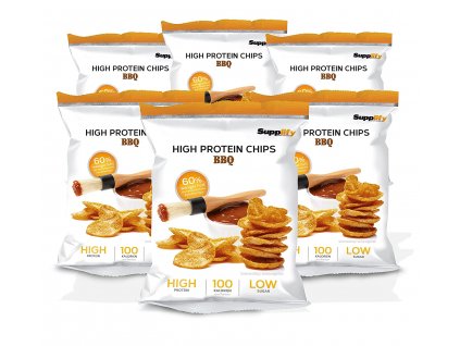Protein Chips BBQ Supplify High 50g – křupavé proteinové chipsy s BBQ příchutí, ideální pro fitness a zdravé mlsání