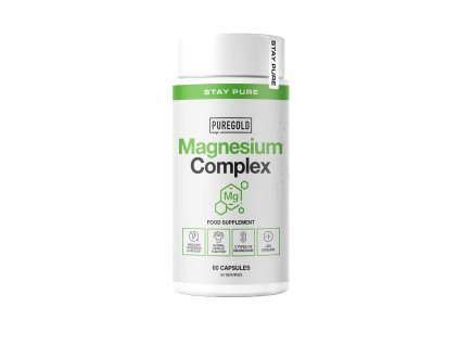 Magnesium Complex od PureGold – 60 kapslí pro podporu svalové funkce, nervového systému a snížení únavy