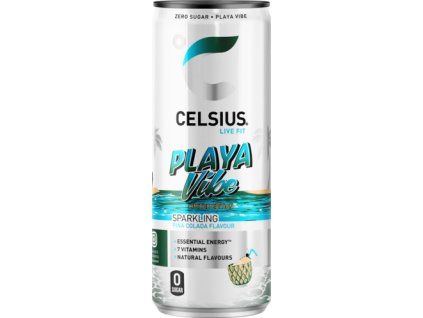 Celsius Energetický Nápoj Playa Vibe 355ml – osvěžující nízkokalorický energetický drink s tropickou příchutí