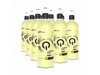 QNT L-Carnitine 2000 mg – Citron/Limetka, 12 lahviček s osvěžující chutí pro podporu spalování tuků a zvýšení energie.
