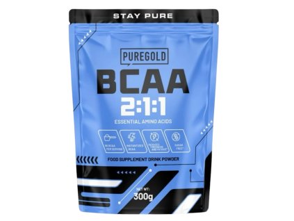 BCAA 2:1:1 PureGold Bomb 300 g – instantní směs aminokyselin pro podporu regenerace, ochranu svalů a zlepšení sportovního výkonu.