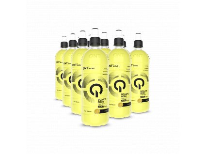 Balení 12 nápojů QNT BCAA's 8000 mg s citronovou příchutí bez kalorií. Podpora regenerace, svalové výživy a hydratace při sportovním výkonu.