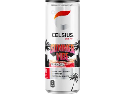Celsius Energetický Nápoj Summer Vibe 355ml – osvěžující nízkokalorický energetický drink s letní ovocnou příchutí
