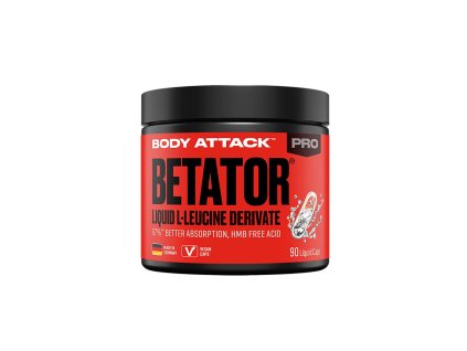 Body Attack Betator Liquid 90 kapslí – doplněk stravy pro růst svalové hmoty a regeneraci, tekutá forma kapslí s obsahem HMB