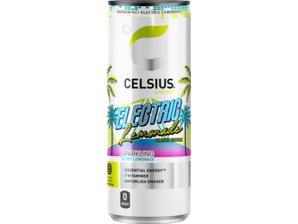 Celsius Energetický Nápoj Electric Lemonade 355ml – osvěžující nízkokalorický energetický drink s příchutí citronu