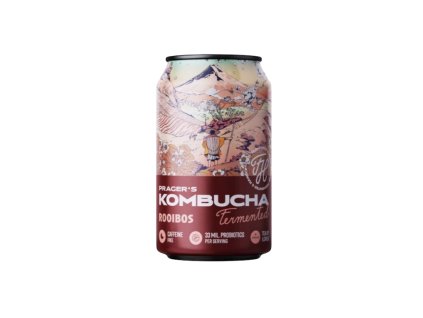 Kombucha Prager's Rooibos – fermentovaný nápoj s příchutí rooibosu, bohatý na probiotika a antioxidanty, ideální pro zdravý životní styl