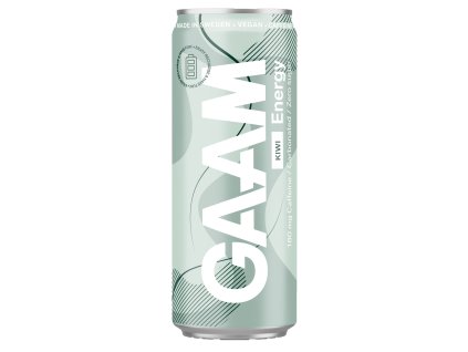 Energetický Nápoj GAAM 330ml, příchuť kiwi – osvěžující energetický drink s exotickou chutí kiwi pro zvýšení energie a soustředění
