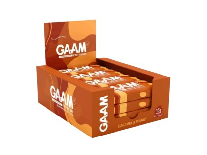 Proteinová tyčinka GAAM – karamel a arašídy, box 12 kusů