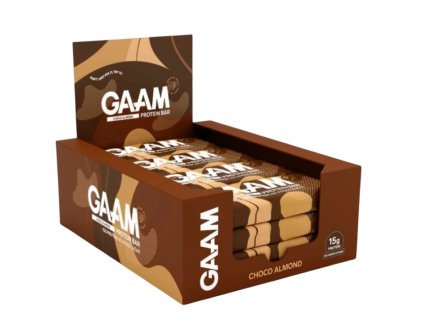 Lahodné proteinové tyčinky GAAM Choco Almond, balení 12×45 g