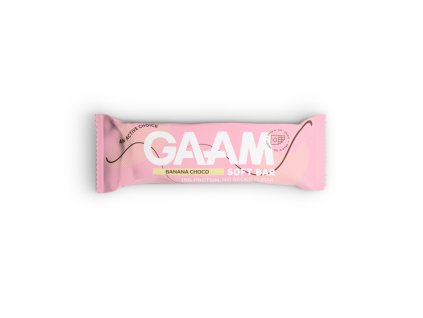 Proteinová tyčinka – GAAM, Banana Choco, 45 g. Lahodná kombinace banánu a čokolády s vysokým obsahem bílkovin. Ideální svačina po tréninku nebo na cesty.