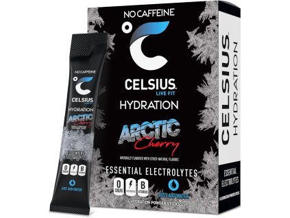 Celsius HYDRATION™ – Arctic Cherry, práškové elektrolity ve sticku 8 g. Bez cukru a kofeinu, elektrolyty + vitamíny B pro rychlou hydrataci