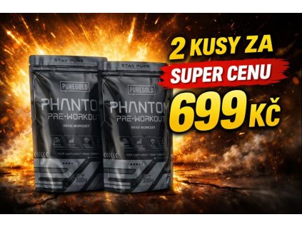 Nakopávač Phantom PureGold 300 g – akce 2 kusy za 699 Kč, silný pre workout pro energii a výkon