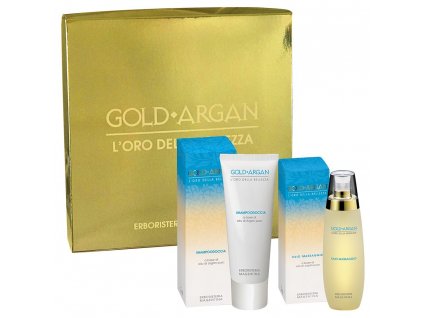 cofanetto gold argan shampoodoccia olio massaggio 2 pz