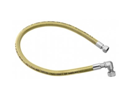 Plynová připojovací hadice s 90° kolenem 1/2" - délka 500 mm (50 cm / 0,50 m) - FF připojení - certifikovaná na plyn