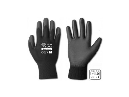 Pracovné rukavice elastické, Pure Black PRO, veľkosť 10
