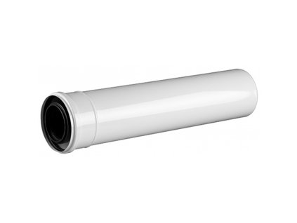 Koaxiálna plastová komínová rúra (nerezový vonkajší plášť) - dĺžka 2000 mm (2 m), priemer DN 80 / 125 - dymovod pre plynový (kondenzačný) kotol
