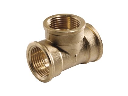 Mosazný T-kus - 6/4" (1 1/2") FFF - s vnitřním závitem