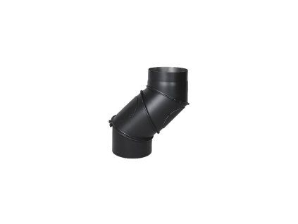 Oceľové komínové koleno s čistiacim otvorom nastaviteľné 4-segmentové - priemer 120 mm, hrúbka steny rúry 2 mm, dymovod - hrubostenný
