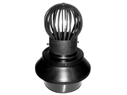 Komínová hlavica (ukončenie komína) hliníková čierna na koaxiálny plastový komín - priemer  DN 80 / 125 - dymovod pre plynový (kondenzačný) kotol