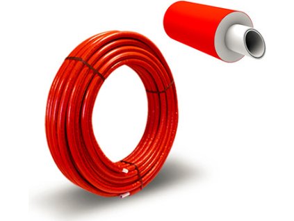 Rúra PeX/AL/PeX Sesta 26x3 v izolácii 6mm ČERVENÁ (BAL-25m)