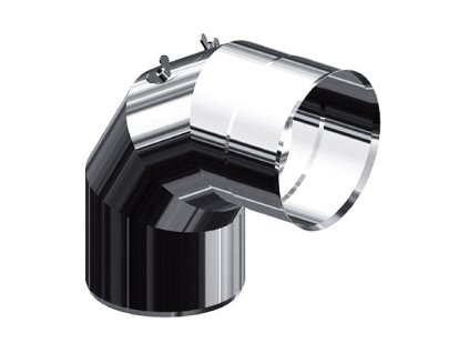 Nerezové komínové koleno 90° s revíznym/čistiacim otvorom - priemer 140 mm, dymovod - jednoplášť