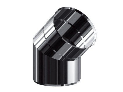Nerezové komínové koleno 45° - priemer 180 mm, dymovod - jednoplášť