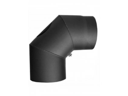 Oceľové komínové koleno s čistiacim otvorom - priemer 120 mm, uhol 90°, hrúbka steny rúry 2 mm, dymovod - hrubostenný