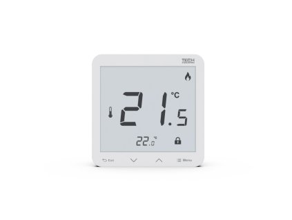 TECH EU-R-8s PLUS-WH - Bezdrátový pokojový regulátor s měřením prostorové vlhkosti bílý