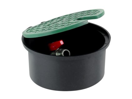 PP šachta kulatá s poklopem d179xL117mm a kulovým ventilem 3/4", nosnost 1000kg, polyprop