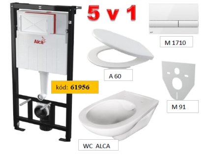 WC modul predstenový komplet 5v1 Alca A101 SADROMODUL M1710 + M91 + A60 + P169 (výhodná alternatíva ku GEBERIT)